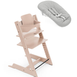 Sedia Tripp Trapp Stokke serene pink + Newborn set + Baby set