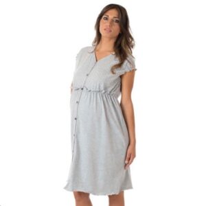 Camicia da notte clinica aperta davanti mezza manica Premamy