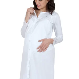 Camicia da notte clinica aperta davanti manica lunga Premamy