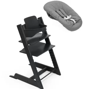 Sedia Tripp Trapp Stokke black + Newborn set + Baby set