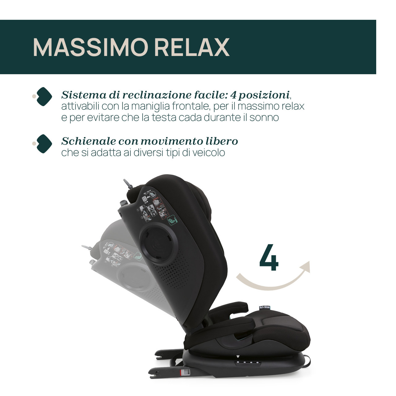 Seggiolino auto 100-150 cm Fold&Go S Chicco posh black - immagine 3
