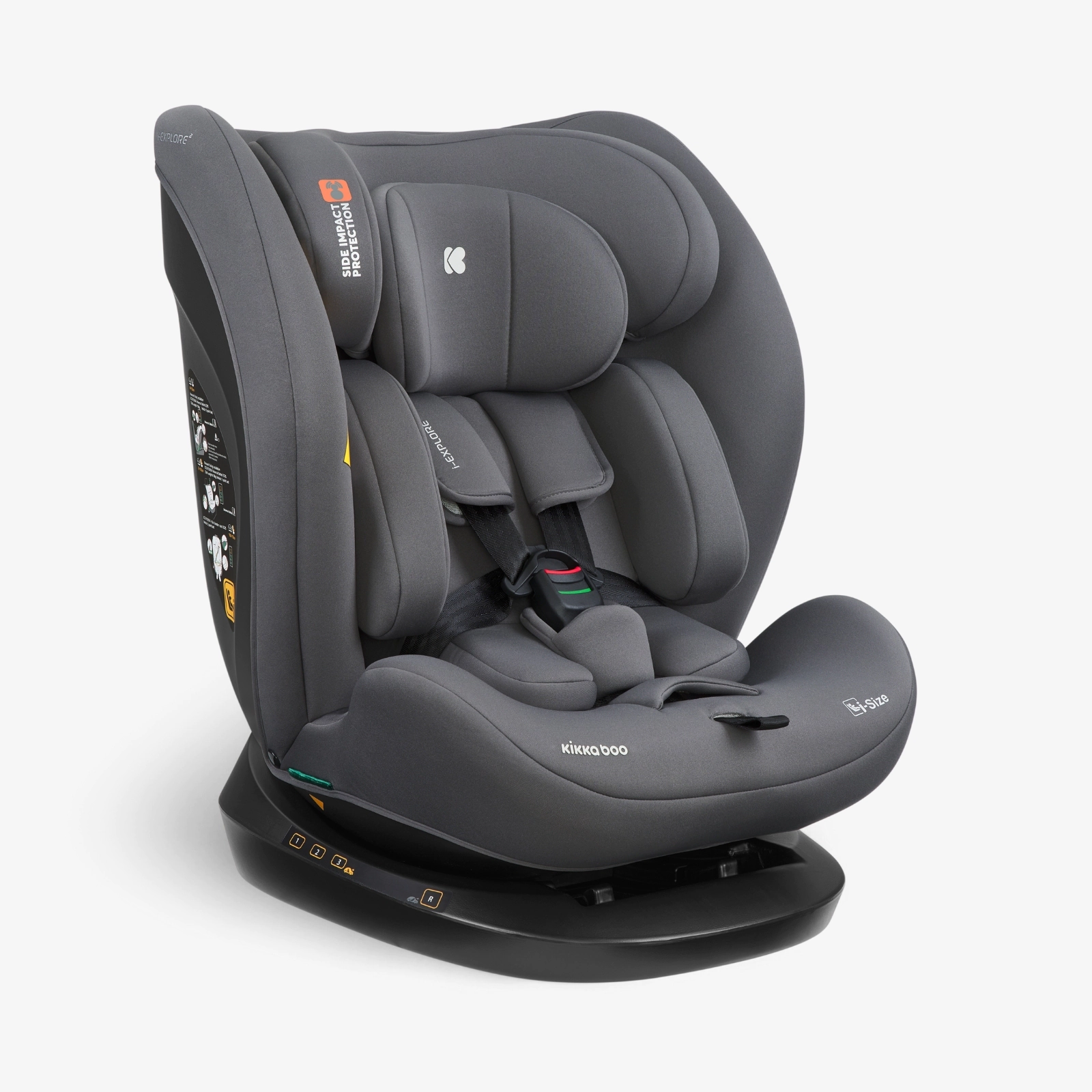 Seggiolino auto 40-150 cm i-Esplora 2 KikkaBoo grigio